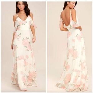 Lulu's Take You There Floral Maxi Dress Bridesmaid 65604